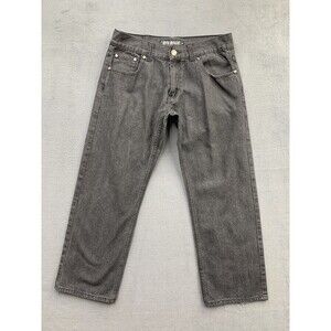 Vintage Old Skool Denim Jeans Men's Size 36X28 Black Hip Hop Skater 100% Cotton